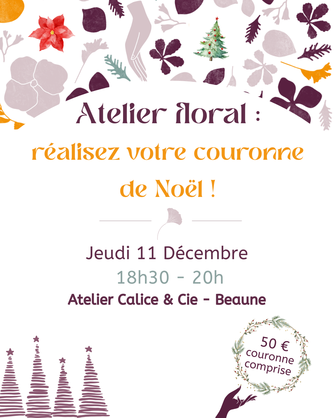Atelier Noël : préparez votre couronne de Noël - Jeudi 11 décembre 🎄