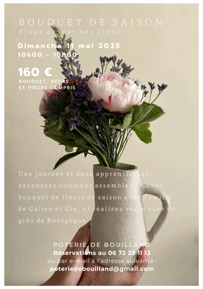 Atelier Bouquet de saison et Poterie  : Dimanche 11 mai à la poterie de Bouilland